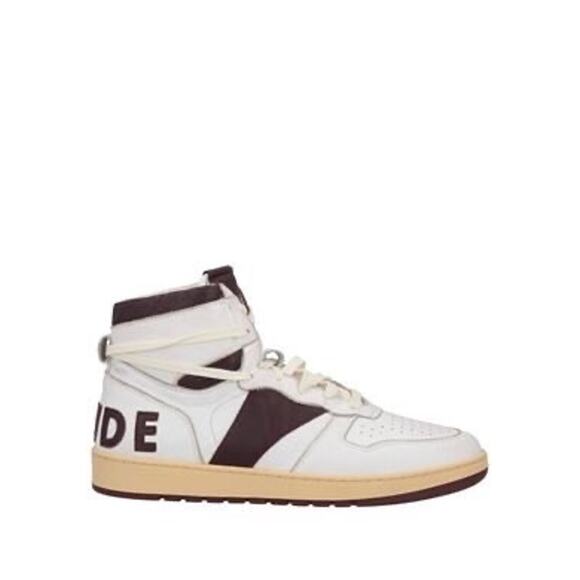 RHUDE RHECESS-HI Basketball Leather Sneakers size 12 Maroon (L1) main image 10